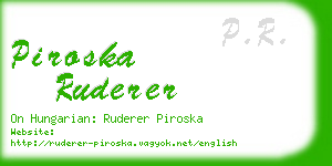 piroska ruderer business card